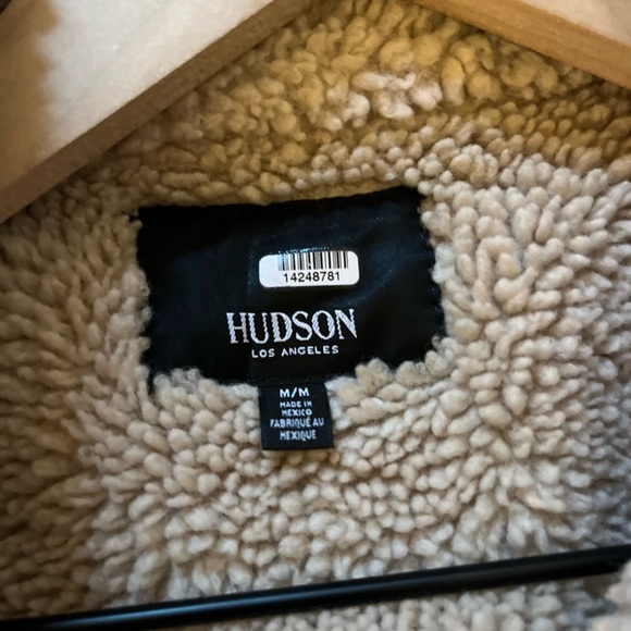 Hudson Jeans Jacket - Women's Medium Red - Denim Trucker Shearling - Picture 9 of 13